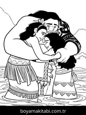 Moana boyama sayfası – sevimli karakter, sanatsal çalışma