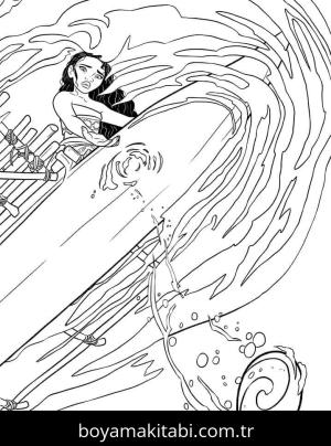 Moana boyama sayfası – çocuk aktivitesi, PDF indir