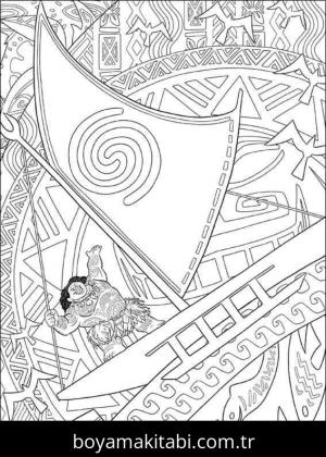 Moana boyama sayfası – boyama çalışması, yaratıcılığı geliştirir