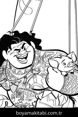 Moana boyama sayfası – PDF indir, sevimli karakter