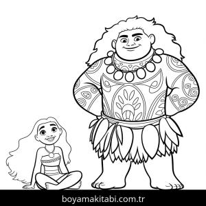 Moana boyama sayfası – çocuklar için, çizgi film temalı