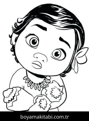 Moana boyama sayfası – el becerilerini geliştirir, boyama çalışması