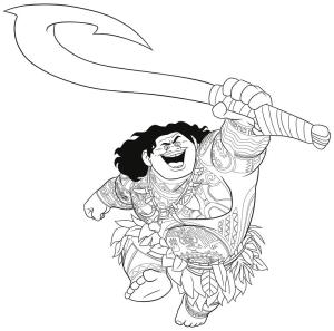 Moana boyama sayfası,  coloring page, Muhteşem Maui, 