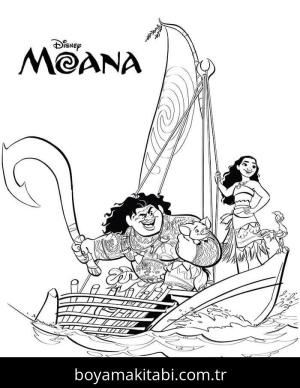 Moana boyama sayfası – çizgi film temalı, basit çizim