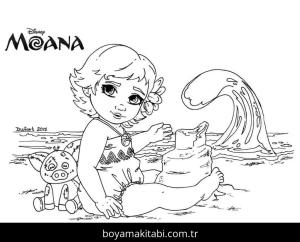 Moana boyama sayfası – eğlenceli etkinlik, el becerilerini geliştirir