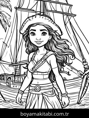 Moana boyama sayfası,  coloring page, basit, popüler, detaylı