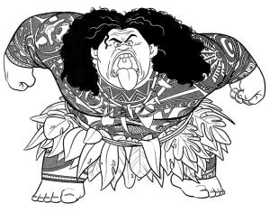 Moana boyama sayfası,  coloring page, Öfkeli Maui, 