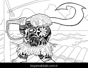 Moana boyama sayfası – çocuklar için, çizgi film temalı