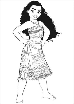 Moana boyama sayfası,  coloring page, Gülümseyen Moana, 