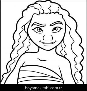 Moana boyama sayfası – kolay boyama, eğitici aktivite