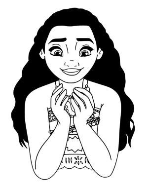 Moana boyama sayfası,  coloring page, Moana Yüz, 