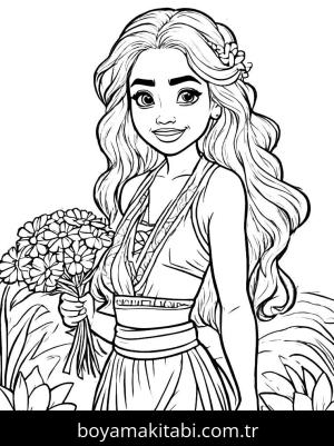 Moana boyama sayfası,  coloring page, karikatür, karakterli, modern