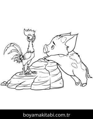 Moana boyama sayfası – çocuk aktivitesi, PDF indir