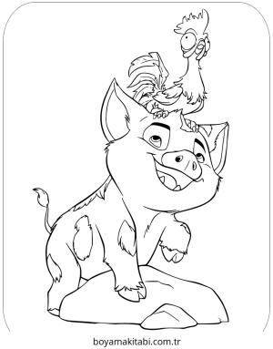 Moana boyama sayfası – çocuk aktivitesi, PDF indir