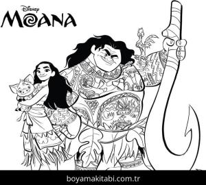 Moana boyama sayfası – çizgi film temalı, basit çizim