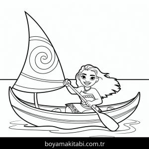 Moana boyama sayfası – kolay boyama, eğitici aktivite