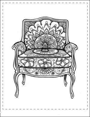 Mobilya boyama sayfası,  coloring page, Mobilya Sandalye, 