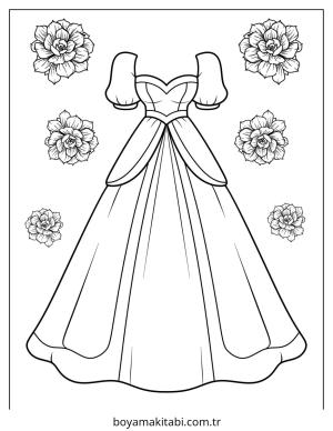 Moda  boyama sayfası – renkli çizimler, okul öncesi