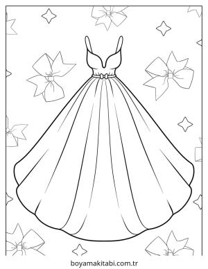 Moda  boyama sayfası – basit çizim, kolay boyama
