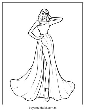 Moda  boyama sayfası – çocuk aktivitesi, PDF indir