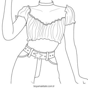 Moda  boyama sayfası – yaratıcılık, eğlenceli etkinlik