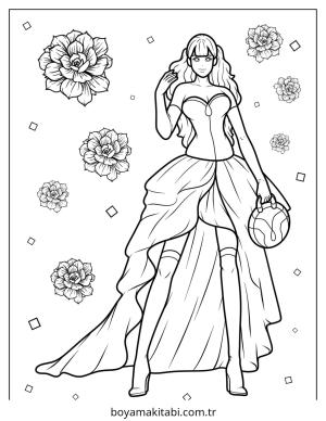 Moda  boyama sayfası – okul öncesi, evde etkinlik