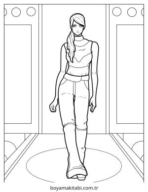 Moda  boyama sayfası – keyifli zaman, renkli çizimler