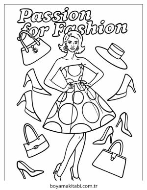 Moda  boyama sayfası – çocuk aktivitesi, PDF indir