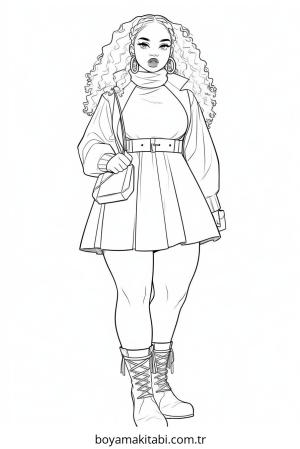 Moda  boyama sayfası – ücretsiz yazdır, boyama etkinliği