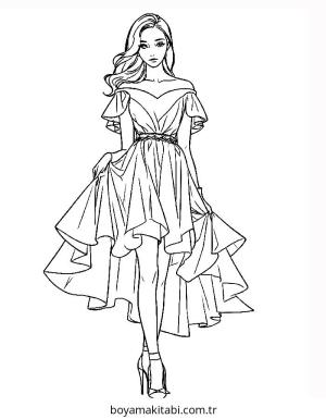 Moda  boyama sayfası – okul öncesi, evde etkinlik