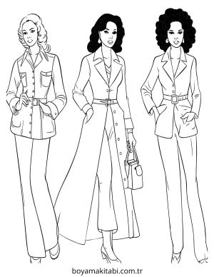 Moda  boyama sayfası – eğlenceli etkinlik, el becerilerini geliştirir