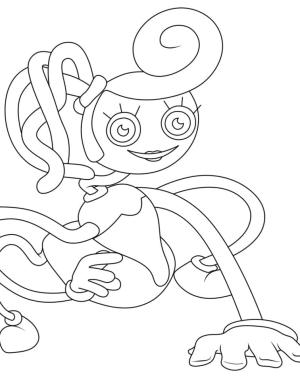 Mommy Long Legs boyama sayfası,  coloring page, Gülümseyen Anne Uzun Bacaklar, 