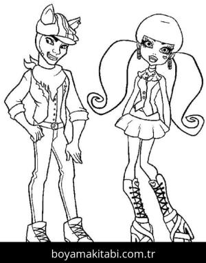 Monster High (Canavar High) boyama sayfası – PDF indir, sevimli karakter