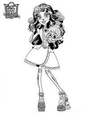 Monster High (Canavar High) boyama sayfası,  coloring page, Skelita Calaveras Monster High, 