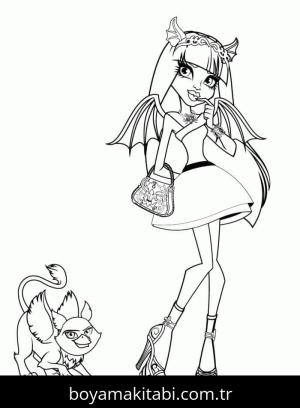Monster High (Canavar High) boyama sayfası – çocuk aktivitesi, PDF indir