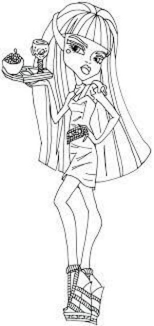 Monster High (Canavar High) boyama sayfası,  coloring page, Canavar Yüksek Cleo De Nile Yemekli, 