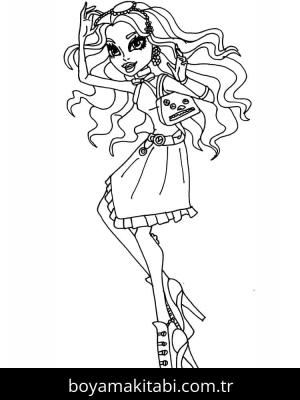 Monster High (Canavar High) boyama sayfası – PDF indir, sevimli karakter
