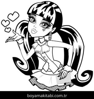 Monster High (Canavar High) boyama sayfası – sanatsal çalışma, çocuklar için