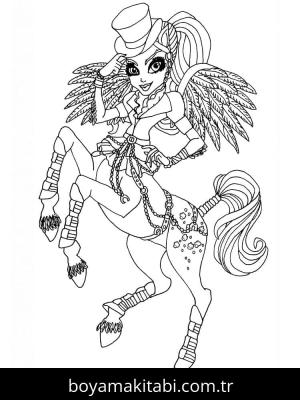 Monster High (Canavar High) boyama sayfası – çizgi film temalı, basit çizim