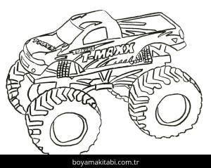 Monster Truck boyama sayfası – kolay boyama, eğitici aktivite