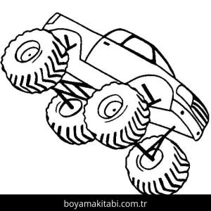 Monster Truck boyama sayfası – çocuk aktivitesi, PDF indir