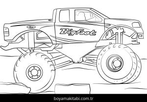Monster Truck boyama sayfası – ücretsiz yazdır, boyama etkinliği