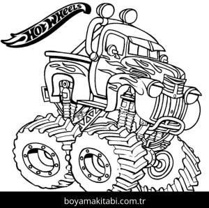 Monster Truck boyama sayfası – kolay boyama, eğitici aktivite