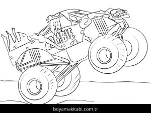 Monster Truck boyama sayfası – boyama çalışması, yaratıcılığı geliştirir