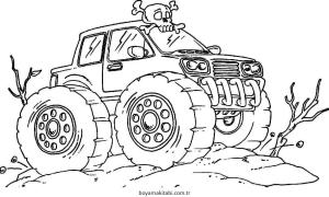 Monster Truck boyama sayfası – keyifli zaman, renkli çizimler