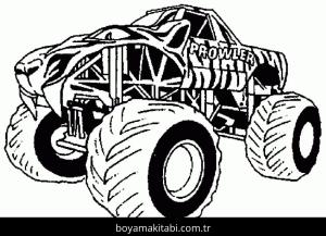 Monster Truck boyama sayfası – eğlenceli etkinlik, el becerilerini geliştirir