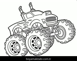 Monster Truck boyama sayfası – boyama etkinliği, çocuk aktivitesi