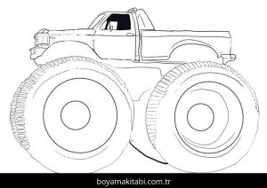 Monster Truck boyama sayfası – PDF indir, sevimli karakter