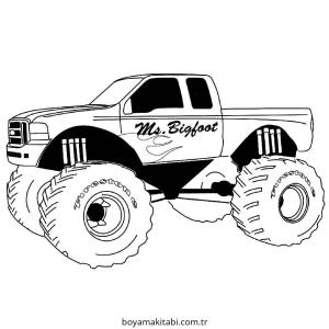 Monster Truck boyama sayfası – ücretsiz yazdır, boyama etkinliği