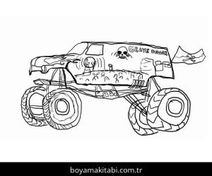 Monster Truck boyama sayfası – okul öncesi, evde etkinlik